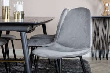 Rektangulär matgrupp Venture Home Grå Svart 6st - Møbler - Borde - Spisebordssæt