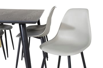 Rektangulär matgrupp Venture Home Grå Svart 6st - Møbler - Borde - Spisebordssæt