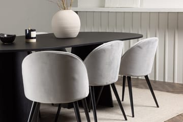 Rektangulär matgrupp Venture Home Grå Svart 6st - Møbler - Borde - Spisebordssæt