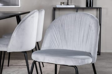 Rektangulär matgrupp Venture Home Grå Svart 6st - Møbler - Borde - Spisebordssæt