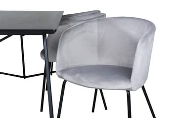 Rektangulär matgrupp Venture Home Grå Svart 6st - Møbler - Borde - Spisebordssæt