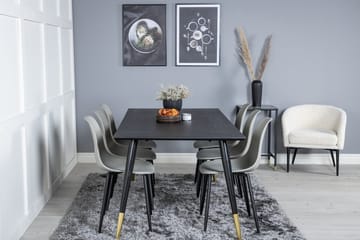 Rektangulär matgrupp Venture Home Grå Svart 6st - Møbler - Borde - Spisebordssæt