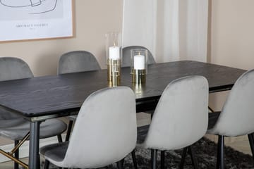 Rektangulär matgrupp Venture Home Grå Svart 6st - Møbler - Borde - Spisebordssæt