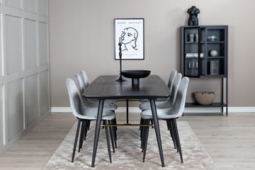 Rektangulär matgrupp Venture Home Grå Svart 6st - Møbler - Borde - Spisebordssæt