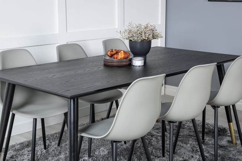 Rektangulär matgrupp Venture Home Grå Svart 6st - Møbler - Borde - Spisebordssæt