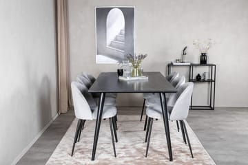 Rektangulär matgrupp Venture Home Grå Svart 6st - Møbler - Borde - Spisebordssæt