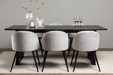 Rektangulär matgrupp Venture Home Grå Svart 6st - Møbler - Borde - Spisebordssæt