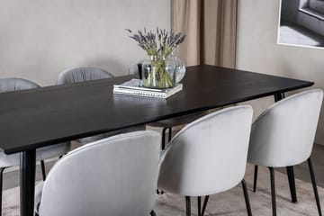 Rektangulär matgrupp Venture Home Grå Svart 6st - Møbler - Borde - Spisebordssæt