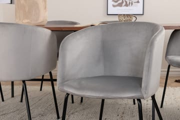 Rektangulär matgrupp Venture Home Grå Svart 6st - Møbler - Borde - Spisebordssæt