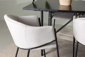 Rektangulär matgrupp Venture Home Grå Svart 6st - Møbler - Borde - Spisebordssæt
