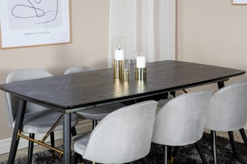 Rektangulär matgrupp Venture Home Grå Svart Mässing - Møbler - Borde - Spisebordssæt