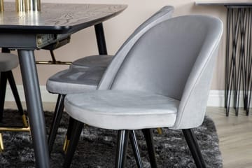 Rektangulär matgrupp Venture Home Grå Svart Mässing - Møbler - Borde - Spisebordssæt