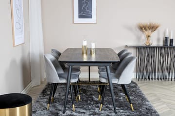 Rektangulär matgrupp Venture Home Grå Svart Mässing - Møbler - Borde - Spisebordssæt