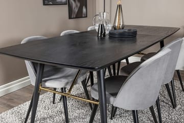 Rektangulär matgrupp Venture Home Grå Svart Svart - Møbler - Borde - Spisebordssæt