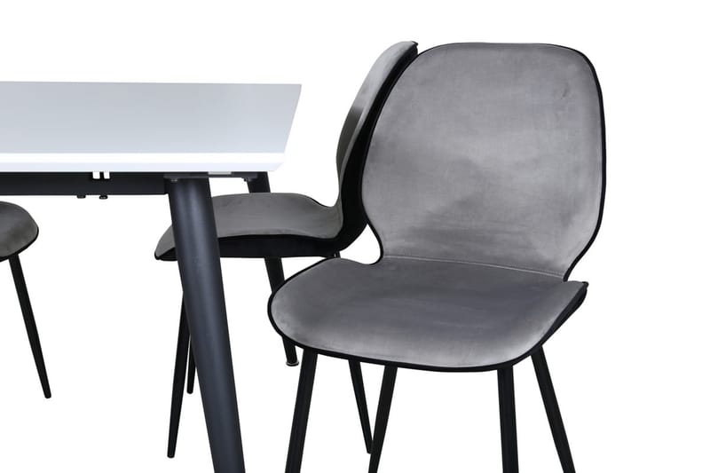 Rektangulär matgrupp Venture Home Grå Vit 4st - Møbler - Borde - Spisebordssæt