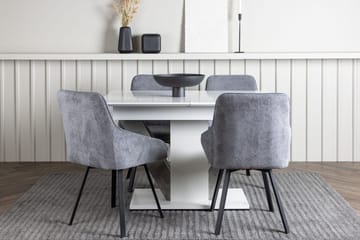 Rektangulär matgrupp Venture Home Grå Vit 4st - Møbler - Borde - Spisebordssæt