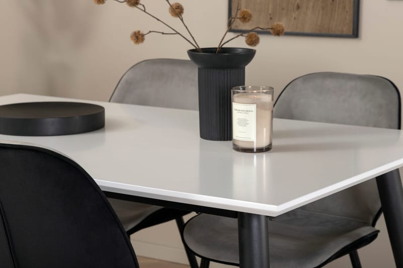 Rektangulär matgrupp Venture Home Grå Vit 4st - Møbler - Borde - Spisebordssæt