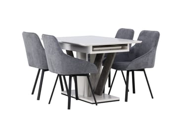 Rektangulär matgrupp Venture Home Grå Vit 4st - Møbler - Borde - Spisebordssæt