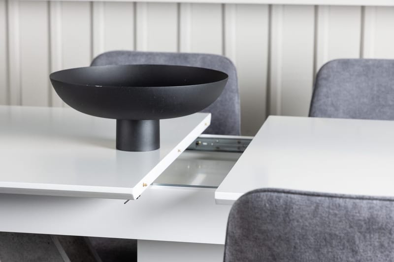 Rektangulär matgrupp Venture Home Grå Vit 4st - Møbler - Borde - Spisebordssæt