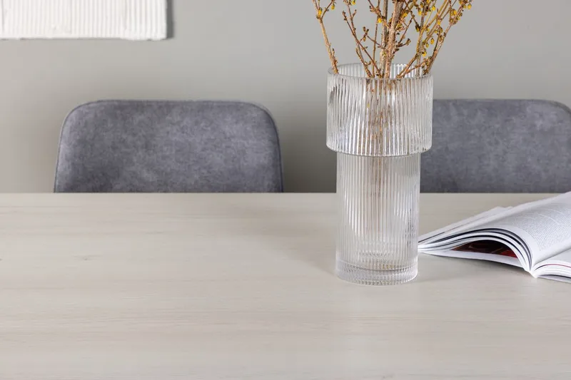 Rektangulär matgrupp Venture Home Grå Vit 6st - Møbler - Borde - Spisebordssæt