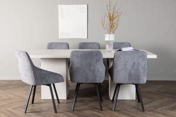 Rektangulär matgrupp Venture Home Grå Vit 6st - Møbler - Borde - Spisebordssæt