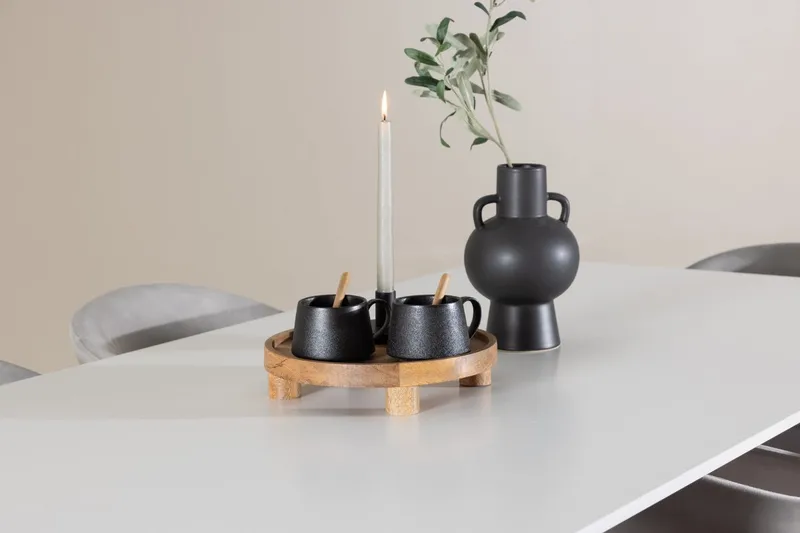 Rektangulär matgrupp Venture Home Grå Vit 6st - Møbler - Borde - Spisebordssæt