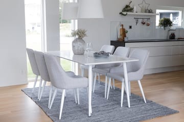 Rektangulär matgrupp Venture Home Grå Vit 6st - Møbler - Borde - Spisebordssæt