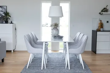 Rektangulär matgrupp Venture Home Grå Vit 6st - Møbler - Borde - Spisebordssæt