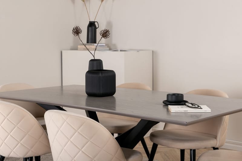 Rektangulär matgrupp Venture Home Grå - Møbler - Borde - Spisebordssæt