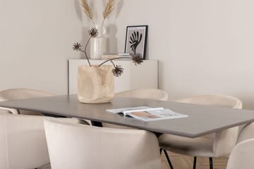 Rektangulär matgrupp Venture Home Grå - Møbler - Borde - Spisebordssæt