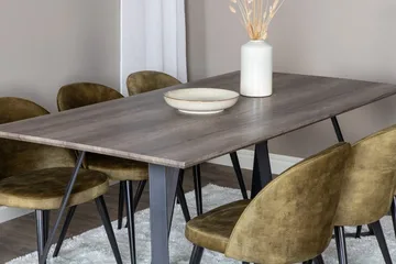 Rektangulär matgrupp Venture Home Grön Natur 6st - Møbler - Borde - Spisebordssæt