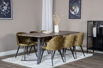 Rektangulär matgrupp Venture Home Grön Natur 6st - Møbler - Borde - Spisebordssæt
