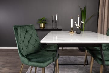Rektangulär matgrupp Venture Home Grön Svart 4st - Møbler - Borde - Spisebordssæt
