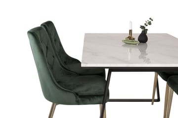 Rektangulär matgrupp Venture Home Grön Svart 4st - Møbler - Borde - Spisebordssæt