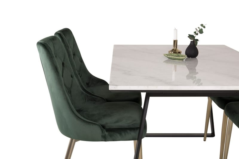 Rektangulär matgrupp Venture Home Grön Svart 4st - Møbler - Borde - Spisebordssæt