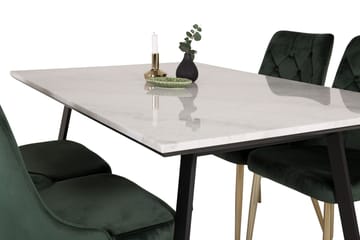 Rektangulär matgrupp Venture Home Grön Svart 4st - Møbler - Borde - Spisebordssæt
