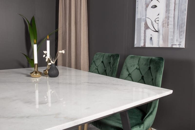 Rektangulär matgrupp Venture Home Grön Svart 4st - Møbler - Borde - Spisebordssæt