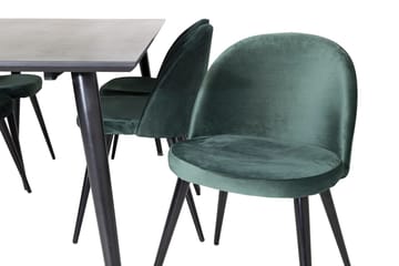 Rektangulär matgrupp Venture Home Grön Svart 6st - Møbler - Borde - Spisebordssæt