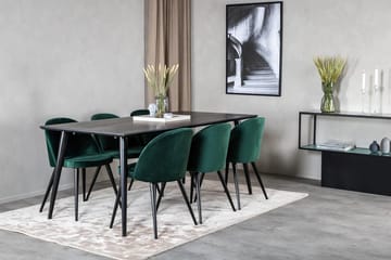 Rektangulär matgrupp Venture Home Grön Svart 6st - Møbler - Borde - Spisebordssæt