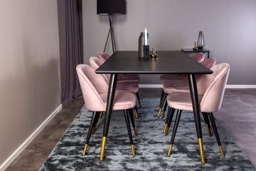 Rektangulär matgrupp Venture Home Guld - Møbler - Borde - Spisebordssæt
