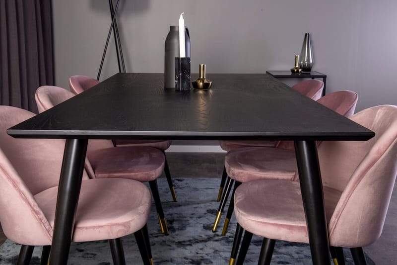 Rektangulär matgrupp Venture Home Guld - Møbler - Borde - Spisebordssæt