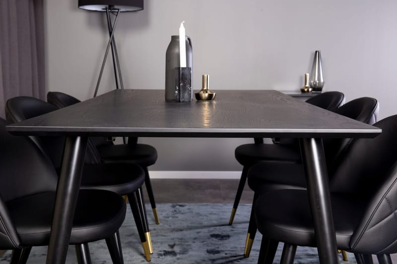 Rektangulär matgrupp Venture Home Guld - Møbler - Borde - Spisebordssæt