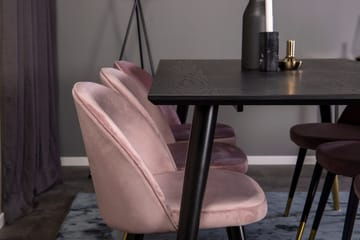 Rektangulär matgrupp Venture Home Guld - Møbler - Borde - Spisebordssæt