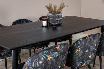 Rektangulär matgrupp Venture Home Guld - Møbler - Borde - Spisebordssæt
