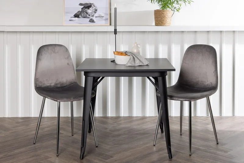 Rektangulär matgrupp Venture Home Ljusgrå Svart 2st