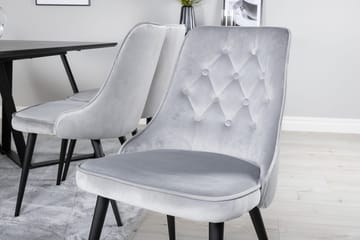 Rektangulär matgrupp Venture Home Ljusgrå Svart 6st - Møbler - Borde - Spisebordssæt