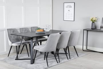 Rektangulär matgrupp Venture Home Ljusgrå Svart 6st - Møbler - Borde - Spisebordssæt