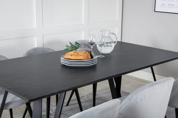 Rektangulär matgrupp Venture Home Ljusgrå Svart 6st - Møbler - Borde - Spisebordssæt