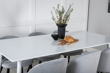 Rektangulär matgrupp Venture Home Ljusgrå Vit 6st - Lysegrå, hvid - Møbler - Borde - Spisebordssæt