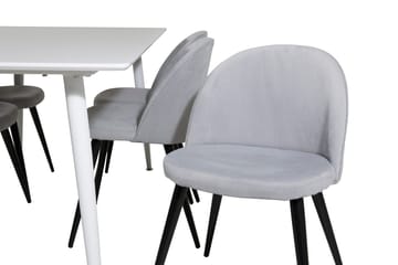 Rektangulär matgrupp Venture Home Ljusgrå Vit 6st - Lysegrå, hvid - Møbler - Borde - Spisebordssæt